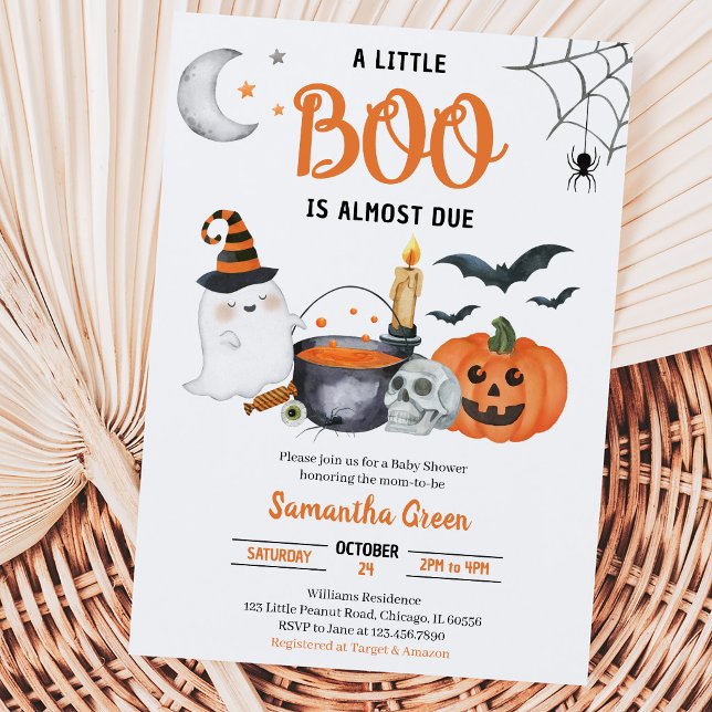 Convite Chá de Bebê Um Pequeno Boo (Criador carregado)