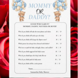 Convite Chá de Bebê Ursinho Azul Mamãe ou Papai