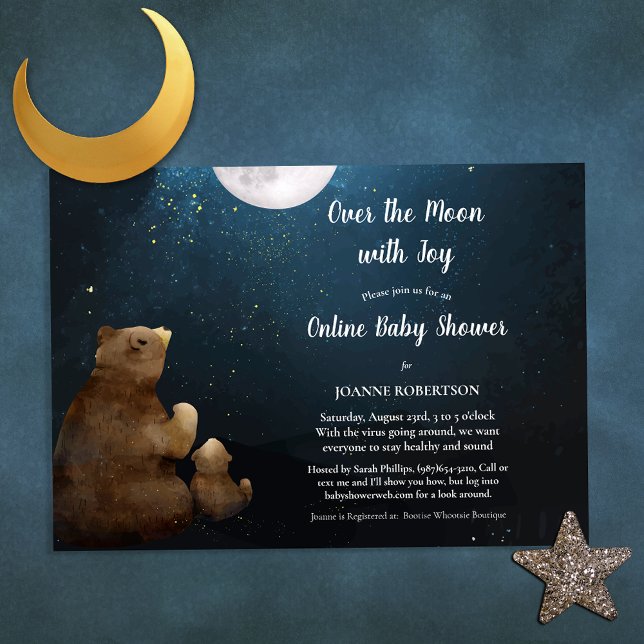 Convite Chá de Bebê Urso Além da Lua (Criador carregado)