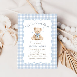 Convite Chá de Bebê Urso Azul Bearly Wait