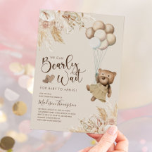 Chá de Bebê Urso Boho com Grama das Pampas