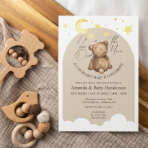 Chá de Bebê Urso de Pelúcia Acima da Lua