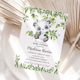 Convite Chá de Bebê Urso Panda Fofo Bambu Vegetação 