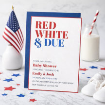 Chá de Bebê Vermelho Branco e Devido no 4 de Julho