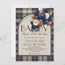 Convite Chá de Bebê Vintage Bearly Wait