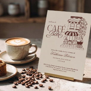 Convite Chá de Bebê Vintage Café Bébé Francês