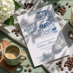 Convite Chá de Bebê Vintage Café Bébé Francês