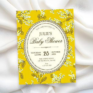 Convite Chá de bebê vintage floral