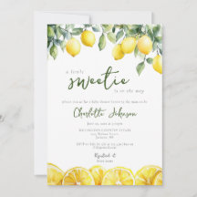 Chá de Bebê Watercolor Lemon Citrus All In One