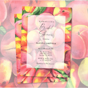 Convite Chá de Bebê Watercolor Peaches