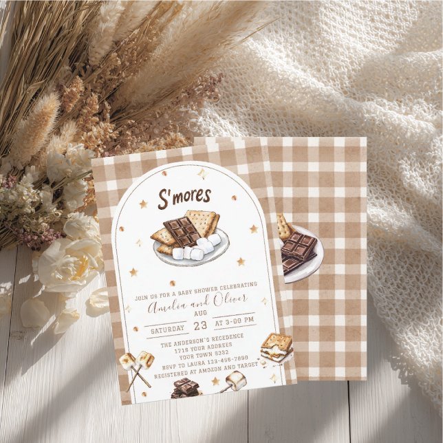 Convite Chá de bebê Watercolor S'more para amar (Criador carregado)