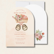 Chá de Bebê Xícara Chic Carruagem Aquarela Floral