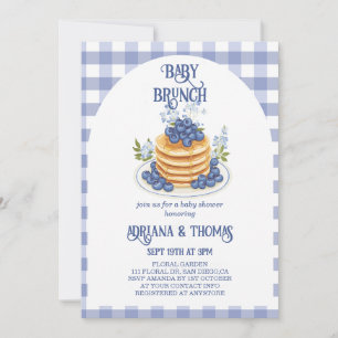 Convite Chá de Blueberry Pancake Baby Brunch