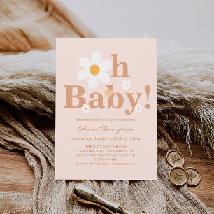 Convite Chá de Boho Daisy Baby Girl
