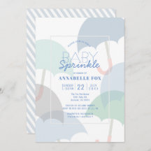 Chá de borrifada de bebê com guarda-chuvas azul