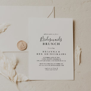 Convite Chá de Brunch, Simples Menoras Minimalistas
