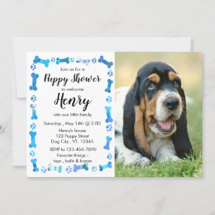 Convite Chá De Cachorro - Pet De Garoto Azul - Cachorro