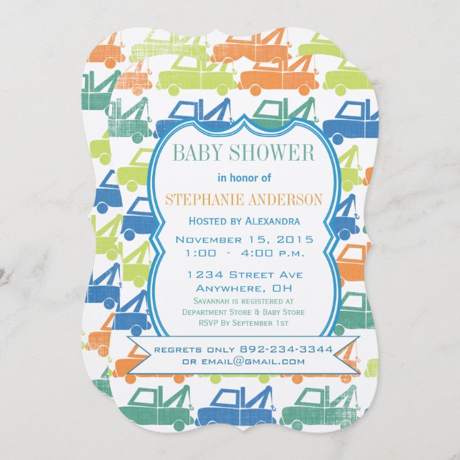 Convite Chá de Caminhão Moderno (Frente/Verso)