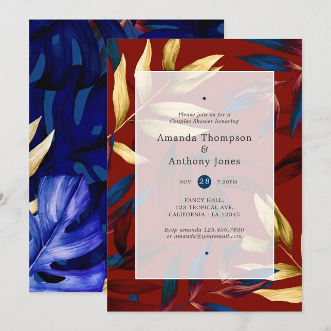 Convite Chá de Casais da Floresta Exótica (Frente/Verso)