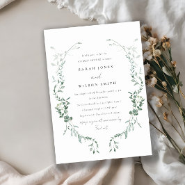 Convite Chá de Casais de Aquarela Eucalyptus Botânicos