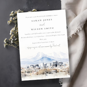 Convite Chá de Casais de Aquarelas de Chic Salt Lake City 