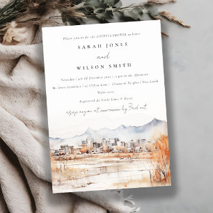 Convite Chá de Casais de Aquarelas de Chic Salt Lake City 