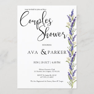 Convite Chá de Casais de árvore de Wisteria de Aquarela