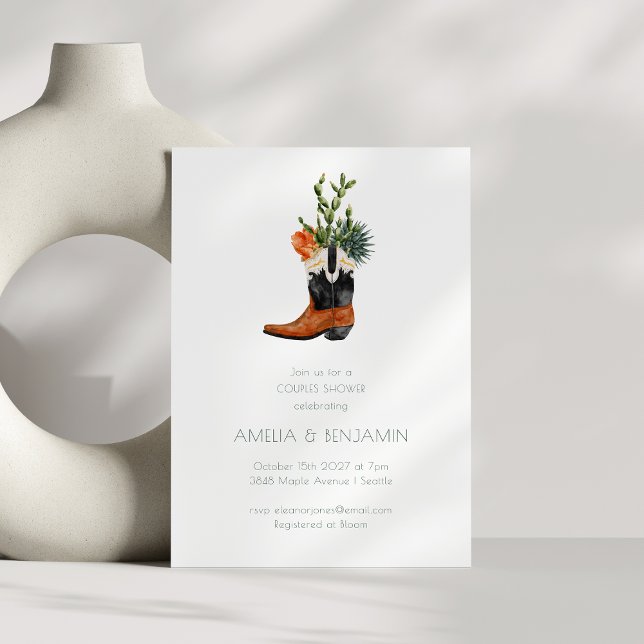 Convite Chá de Casais de Cactus no Deserto do Cowboy Ocide (Criador carregado)