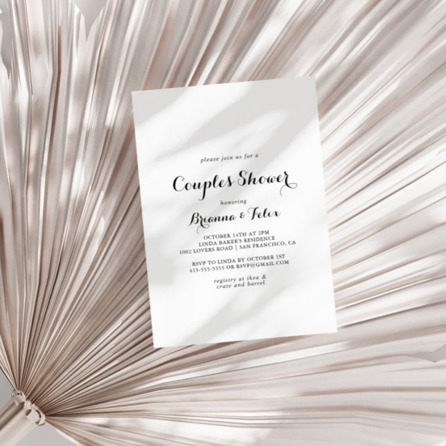 Convite Chá de Casais de Caligrafia Moderna (Criador carregado)