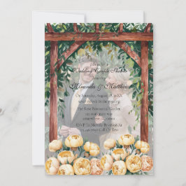 Convite Chá de Casais de Casamento de Foto Amarelo-Arch Ma