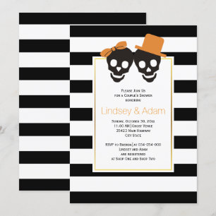Convite chá de casais de casamento de Halloween casais