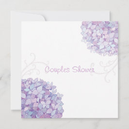 Convite Chá de Casais de Casamento de Hydrangeas Roxas