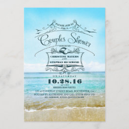 Convite chá de casais de mar ombre da praia turquoise