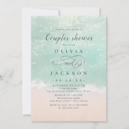 Convite Chá de casais de praia Elegante e espumante