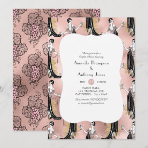 Convite Chá de Casais de Provando de vinho Dourado e de R