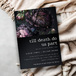 Convite Chá de Casais de Roxos Roxos e Pretos