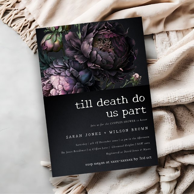 Convite Chá de Casais de Roxos Roxos e Pretos (Criador carregado)