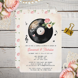 Convite Chá de Casais de vinil para água floral