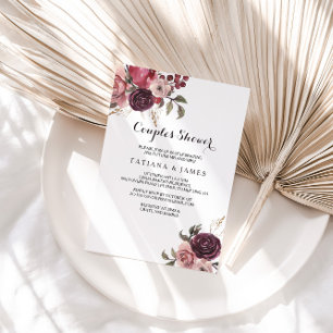 Convite Chá de Casais Florais Elegante de Verão