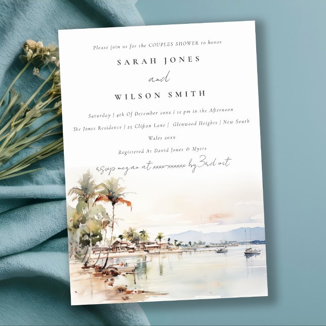 Convite Chá de Casais paisagísticos Montego Bay Jamaica (Criador carregado)