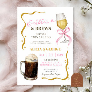 Convite Chá de Casais Quirky desenhado manualmente