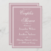 Chá de Casais RSVP de Script Chic Rosa Elegante