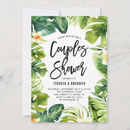 Convite Chá de Casais Tropicais Greenerescência e Plumeria