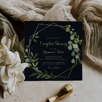 Chá de Casais verdes azuis Dourados geométricos