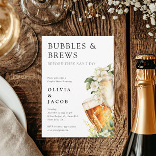 Convite Chá de Casal Bolhas e Cervejas