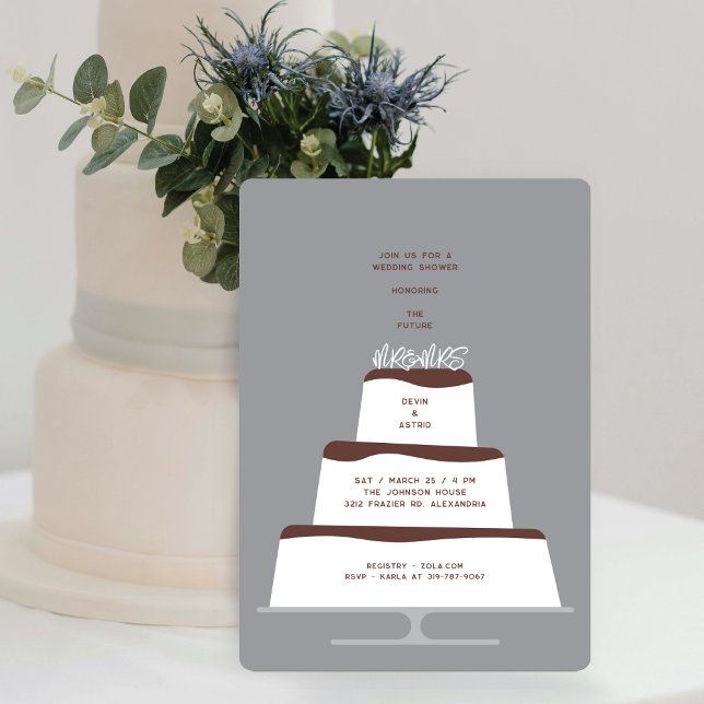 Convite Chá De Casal De Bolo De Chocolate (Criador carregado)