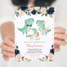 Chá de Casal de Dinossauro Rosa