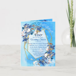 Convite Chá de Casal de flor da lua ilustrado