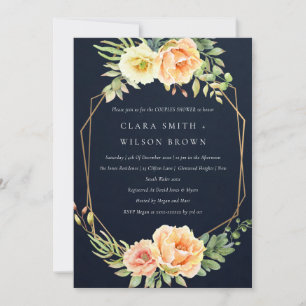 CONVITE CHÁ DE CASAL DE FOLHA DE CACTI SUCCULENTO DO MARI