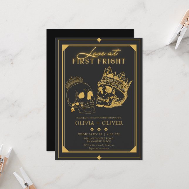 Convite Chá de casal de Halloween (Frente/Verso In Situ)